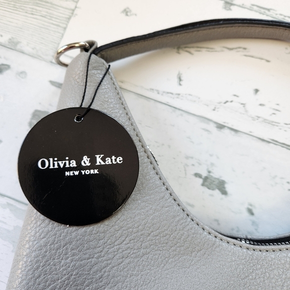 Olivi & KATE Gray Hobo Bag w/ Eyelet Details NWT - Picture 4 of 9